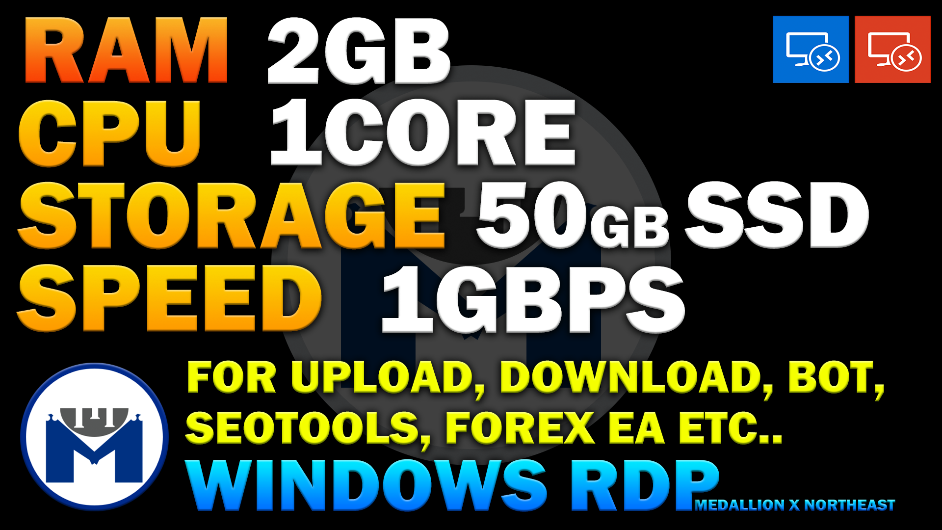 Windows RDP VPS server for bot, forex, torrent, etc..High Speed Low Latency Large Cheap 