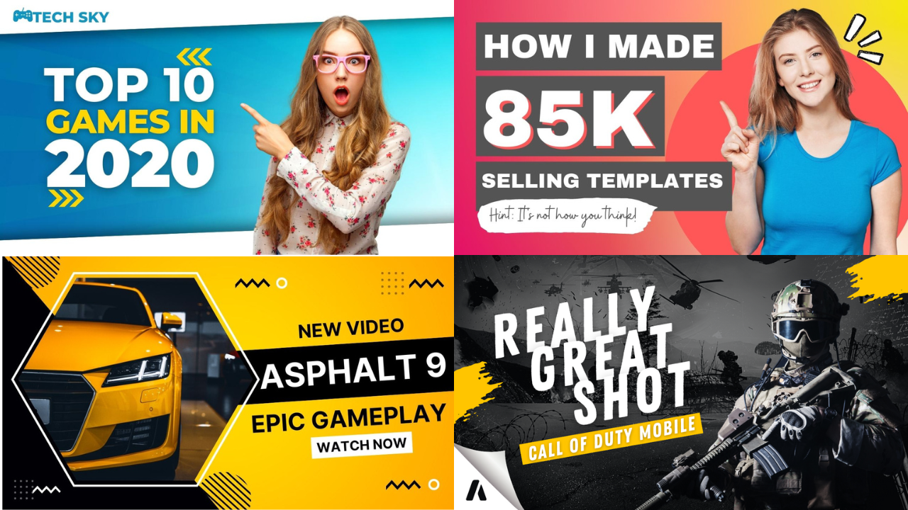 I will design amazing youtube thumbnail in 1 hours