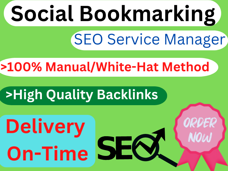 Top Social Bookmarking Manual Live Backlinks & SEO service