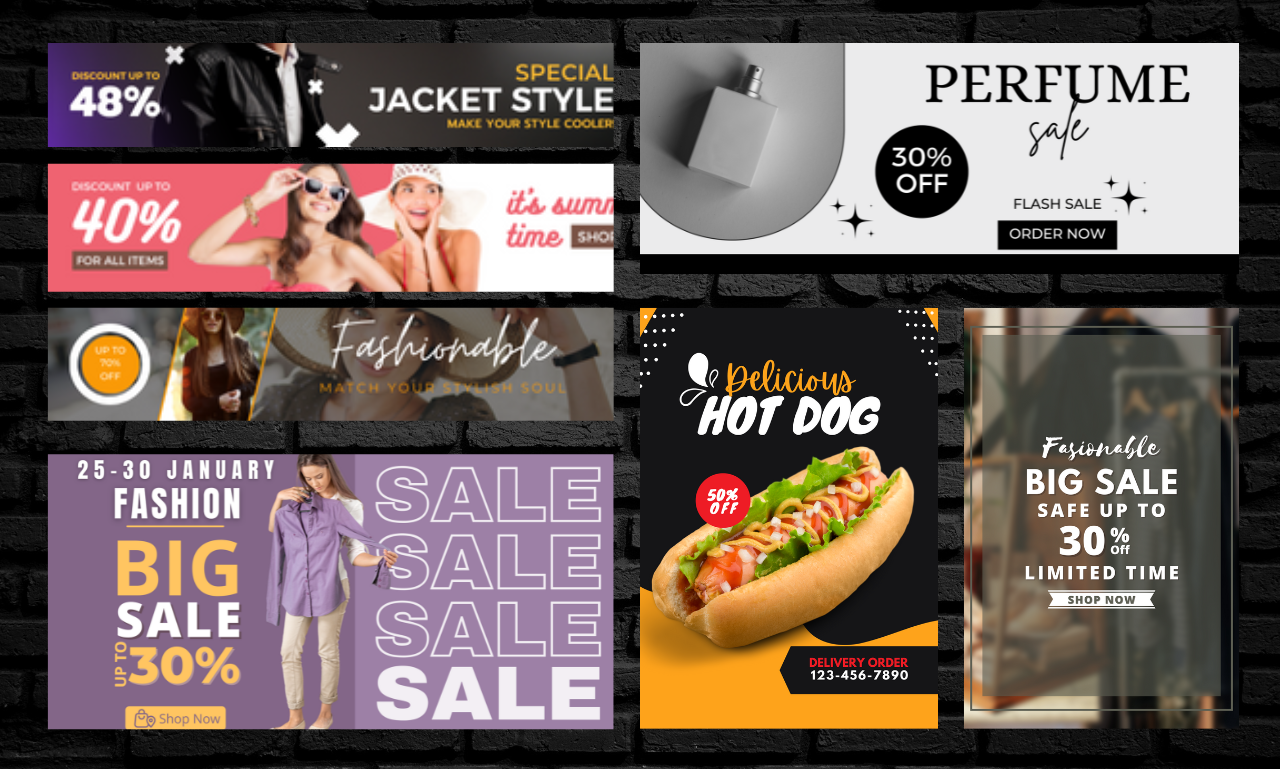 I will design website Ads, Social media and product banners