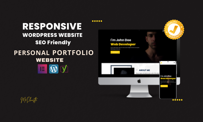 I will create personal portfolio website business responsive