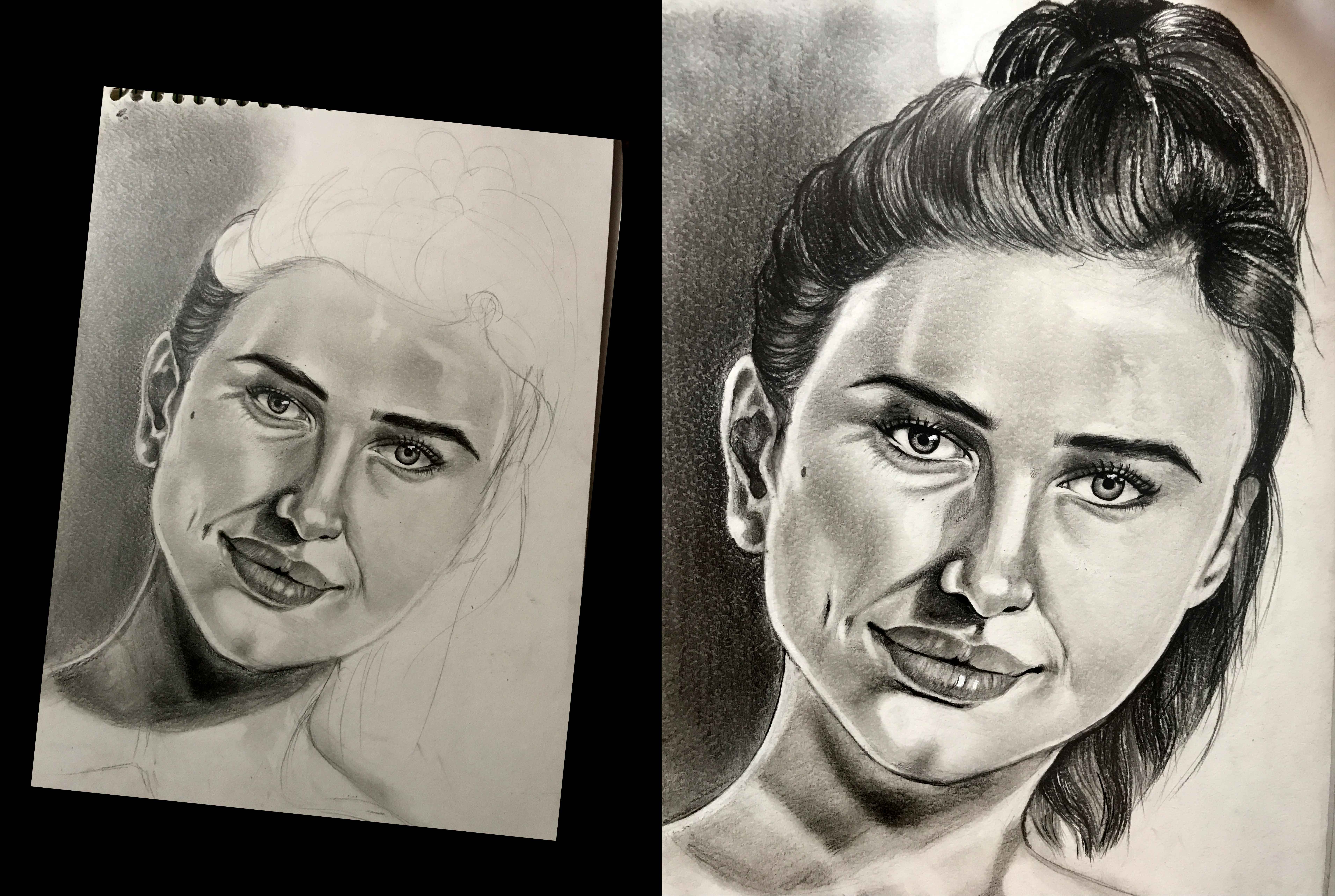 I will draw your portrait into realistic pencil sketch