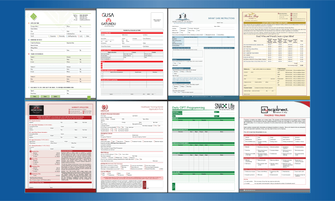 I will design fillable PDF form