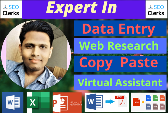 I Will Do Flawless and Speedy Data Entry, Web Research and Copy Paste Job