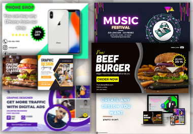 I will design 10 beautiful social media banners, ads, and posts