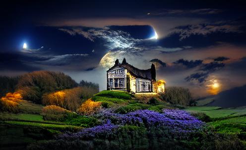 Landscape photo design with artificial intelligence