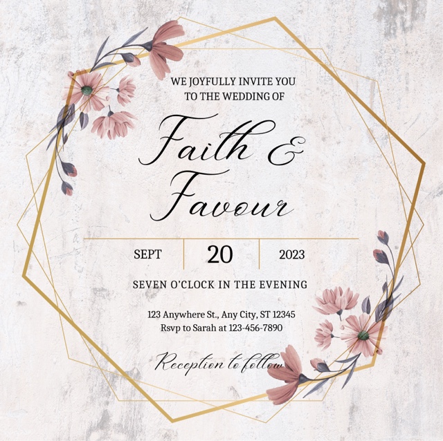 I can design your Birthday/ Wedding Invites, Business Cards, Logos