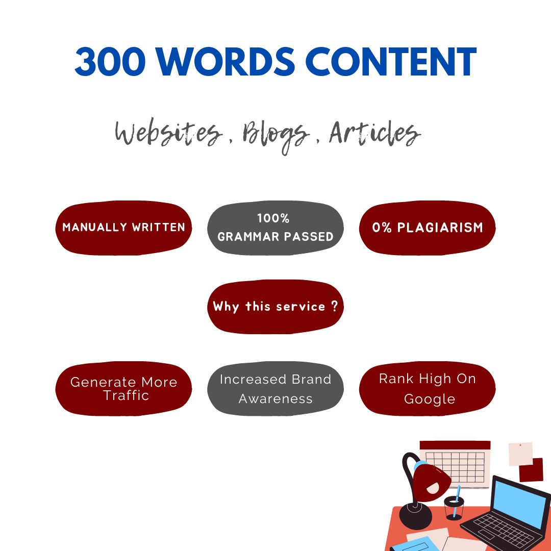 Write 300 Words High Quality SEO Content For Your Websites 