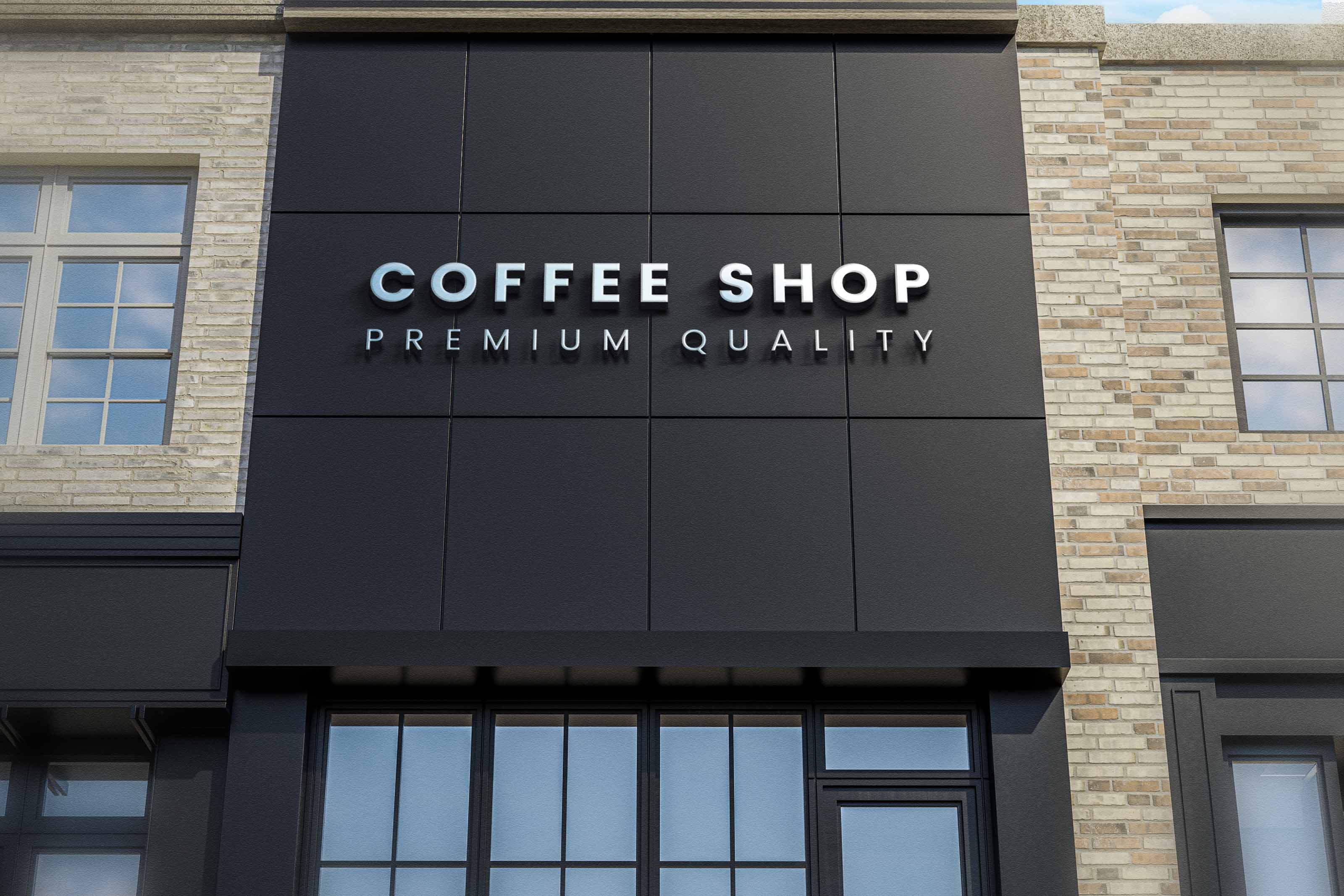 I will put your logo on 99+ Restaurant & Coffee Shop Signage Mockup