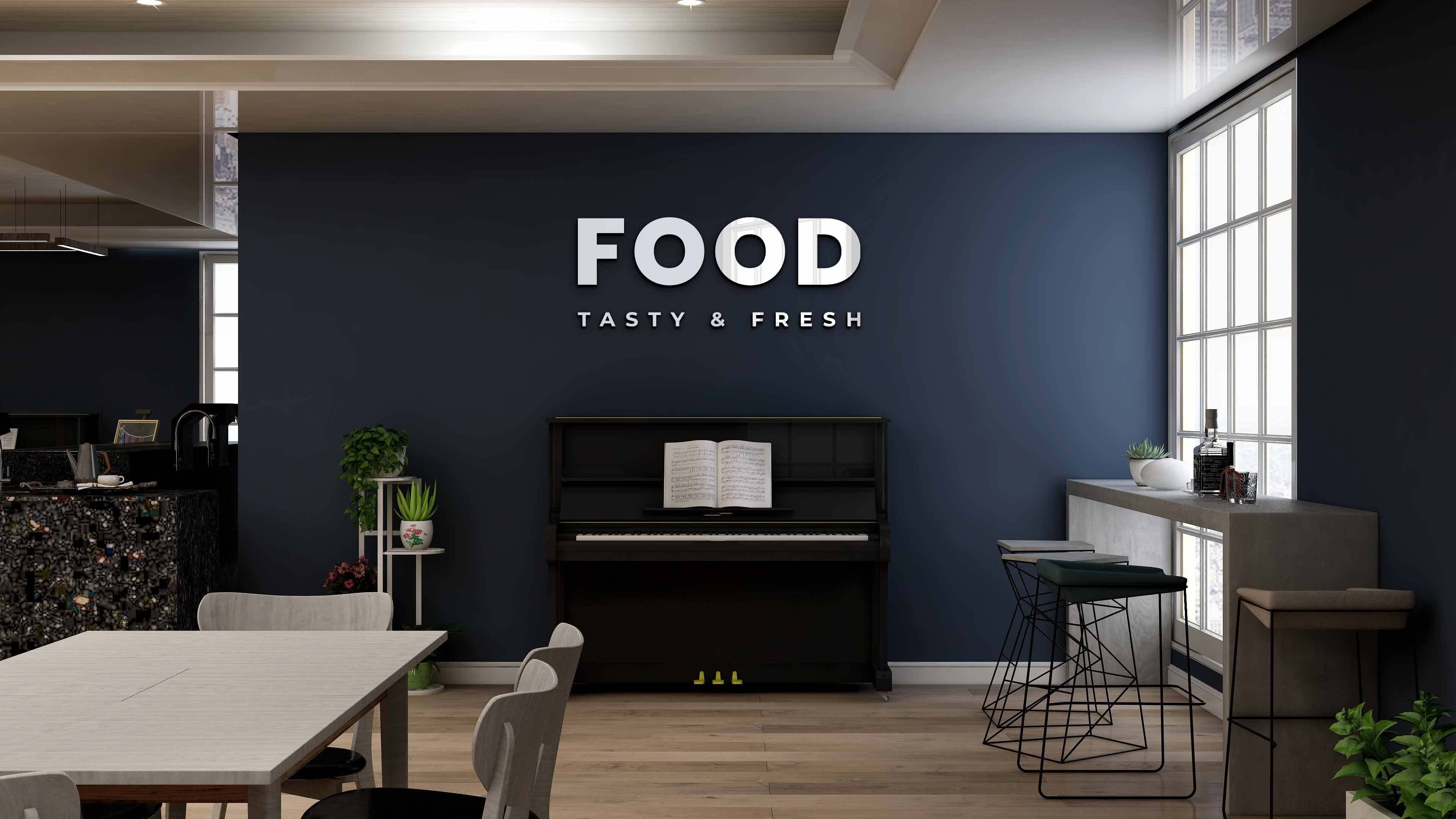 I will put your logo on 99+ Restaurant & Coffee Shop Signage Mockup