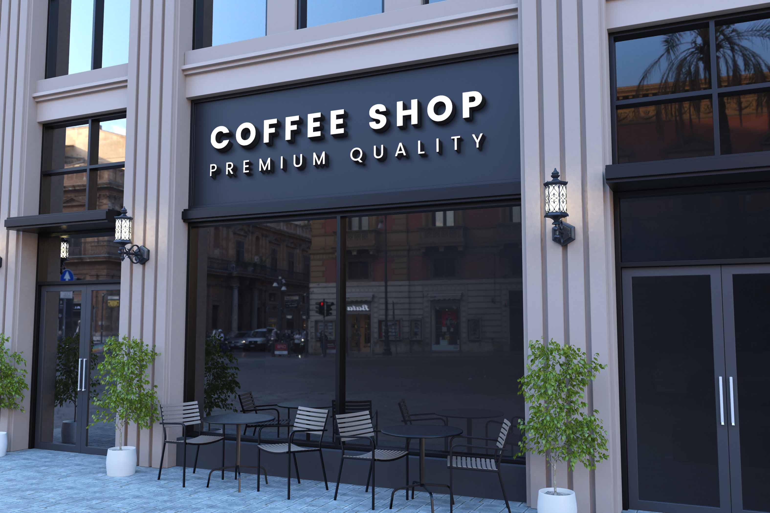 I will put your logo on 99+ Restaurant & Coffee Shop Signage Mockup