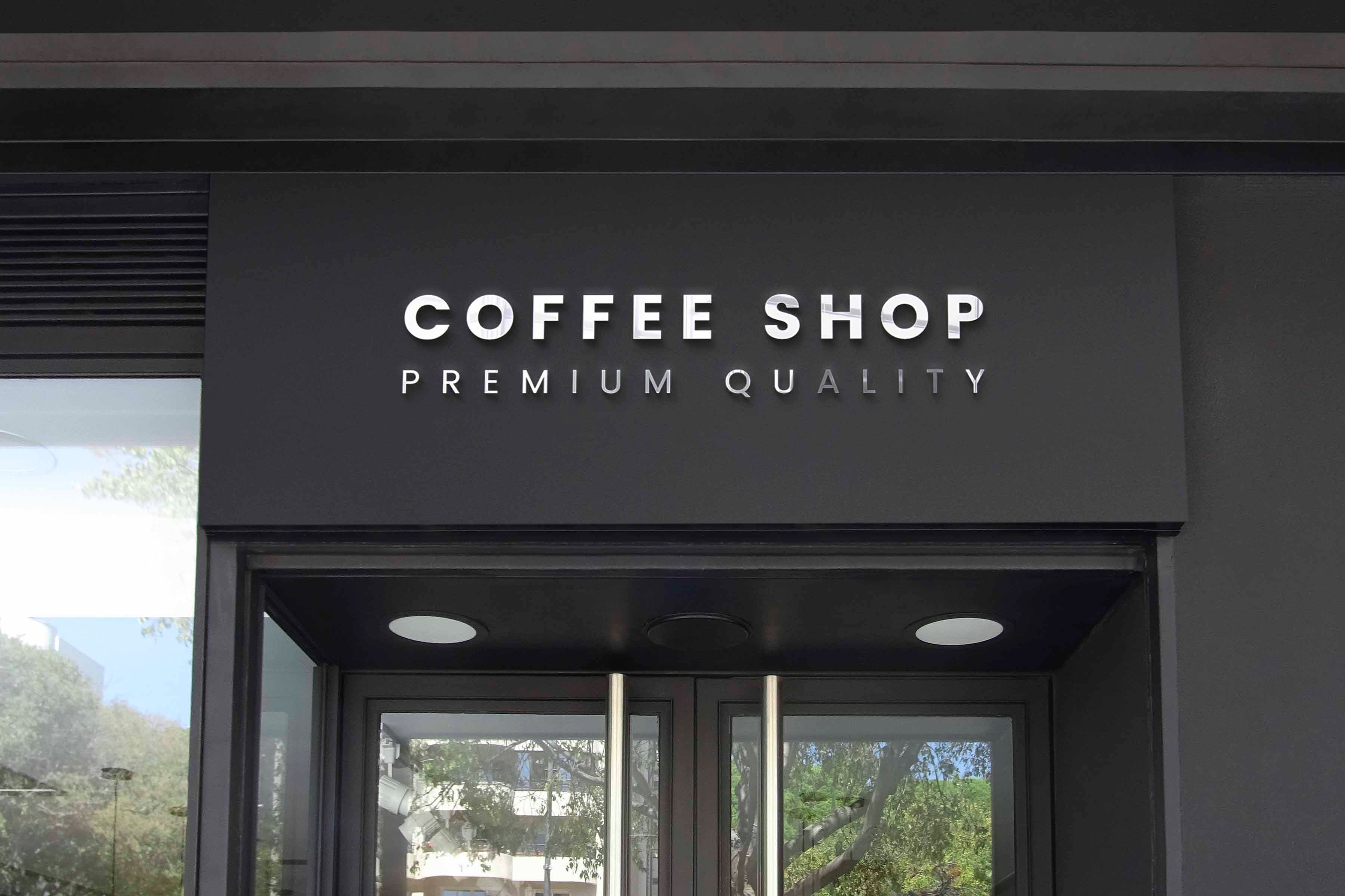 I will put your logo on 99+ Restaurant & Coffee Shop Signage Mockup