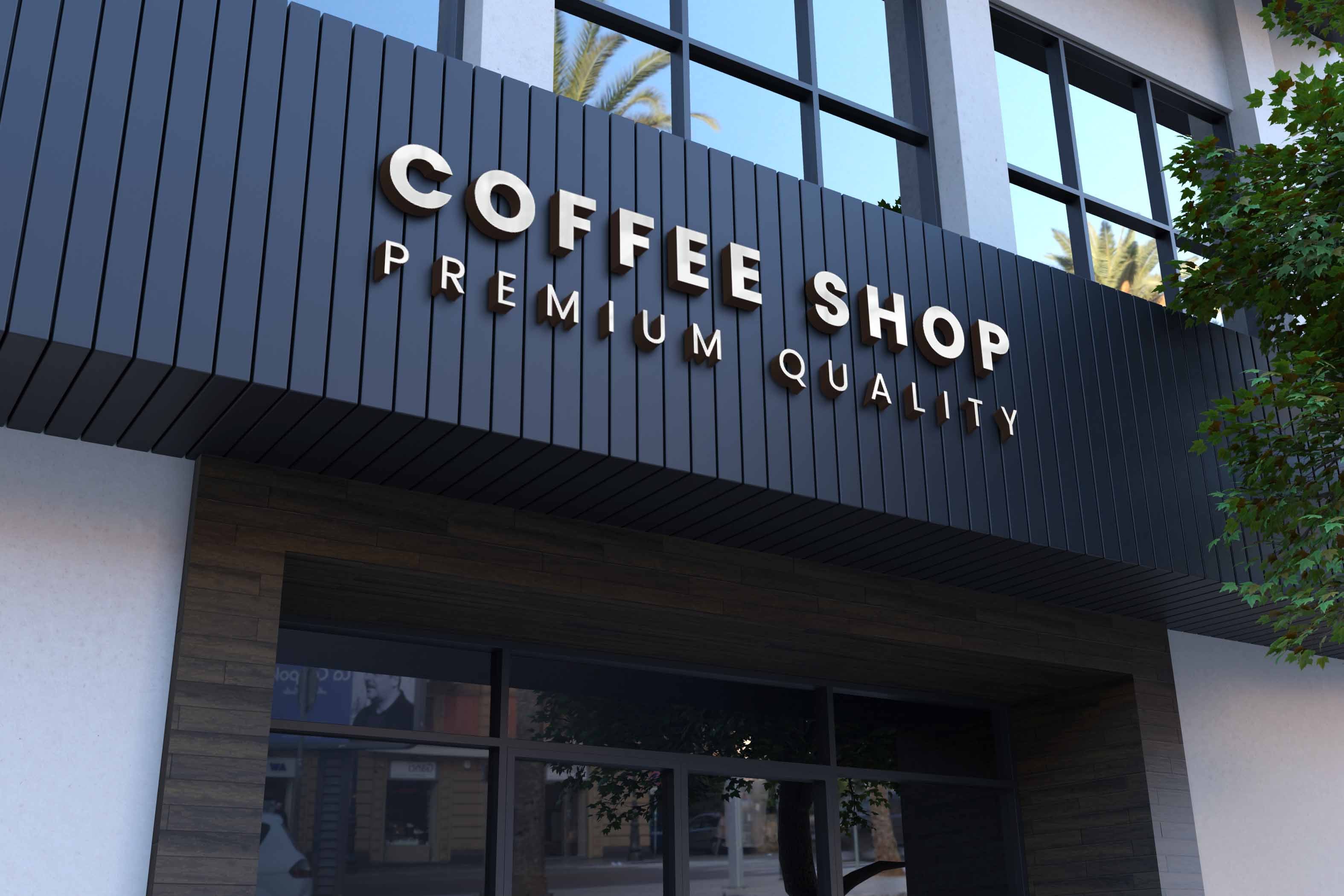 I will put your logo on 99+ Restaurant & Coffee Shop Signage Mockup