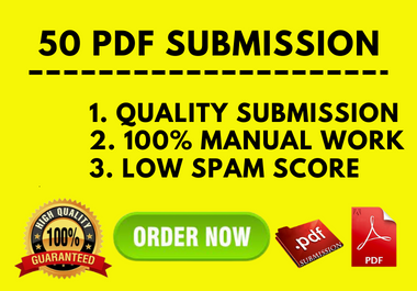 I will create 50 manual PDF submission on high quality sites