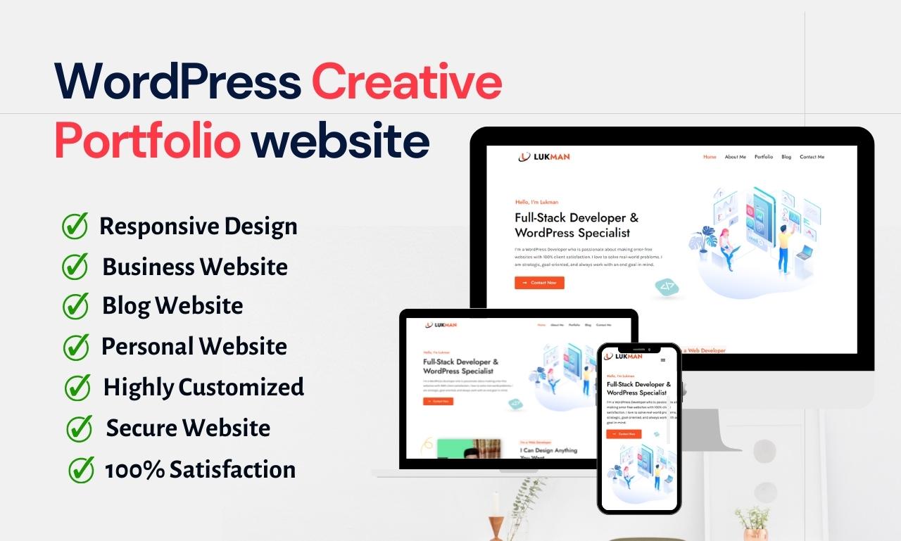 I will create personal portfolio, business wordpress website design