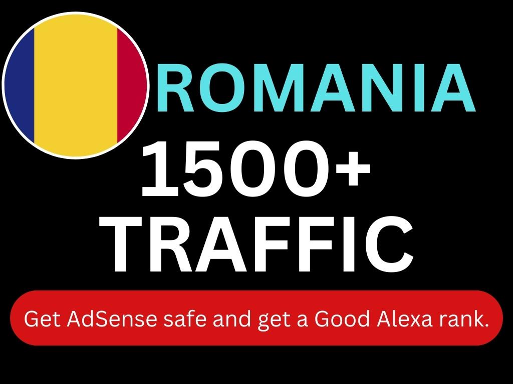 I will do Romania Targeted 1500 High-Quality Web Traffic to Your Website or Blog Site.