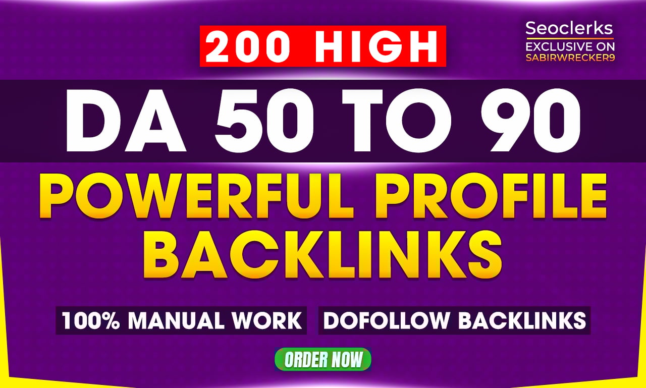 Get 200 Premium Profile Backlinks Service to Improve Website Authority