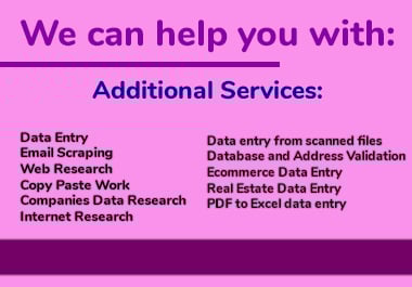 We will do lead generation, data entry & web research