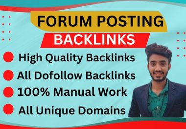 I will do 50 manual forum posting seo dofollow backli...