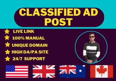 I will do 75 best ads posting backlinks in all country