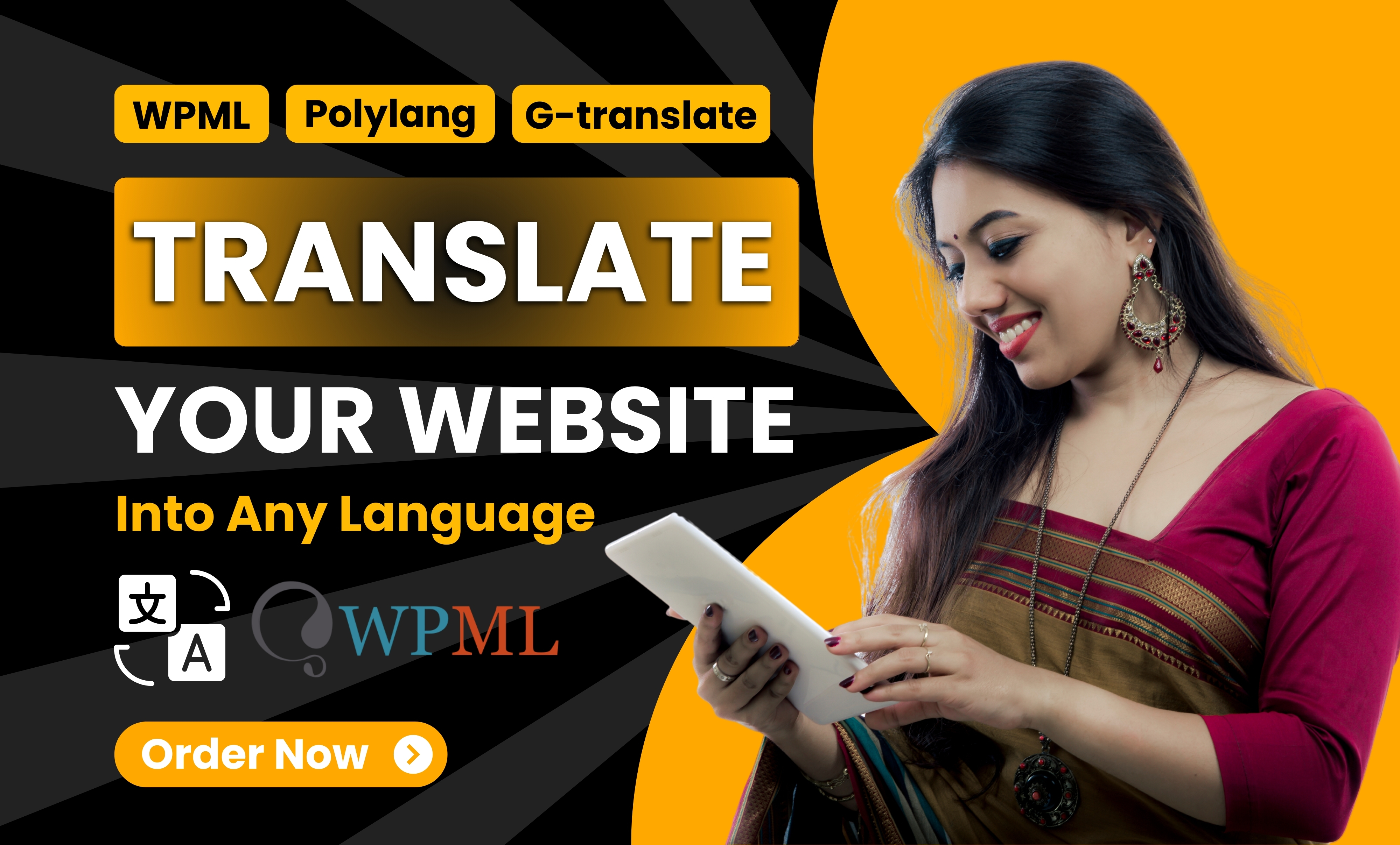 I will translate your wordpress website into any language using polylang or wpml