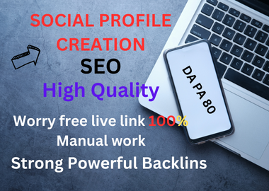 Skyrocket your website with 55 HQ social profile creation seo backlink