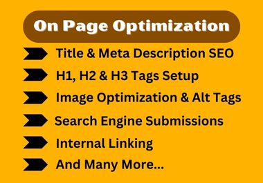 I will do On Page SEO and Resolve Technical Issues fo...