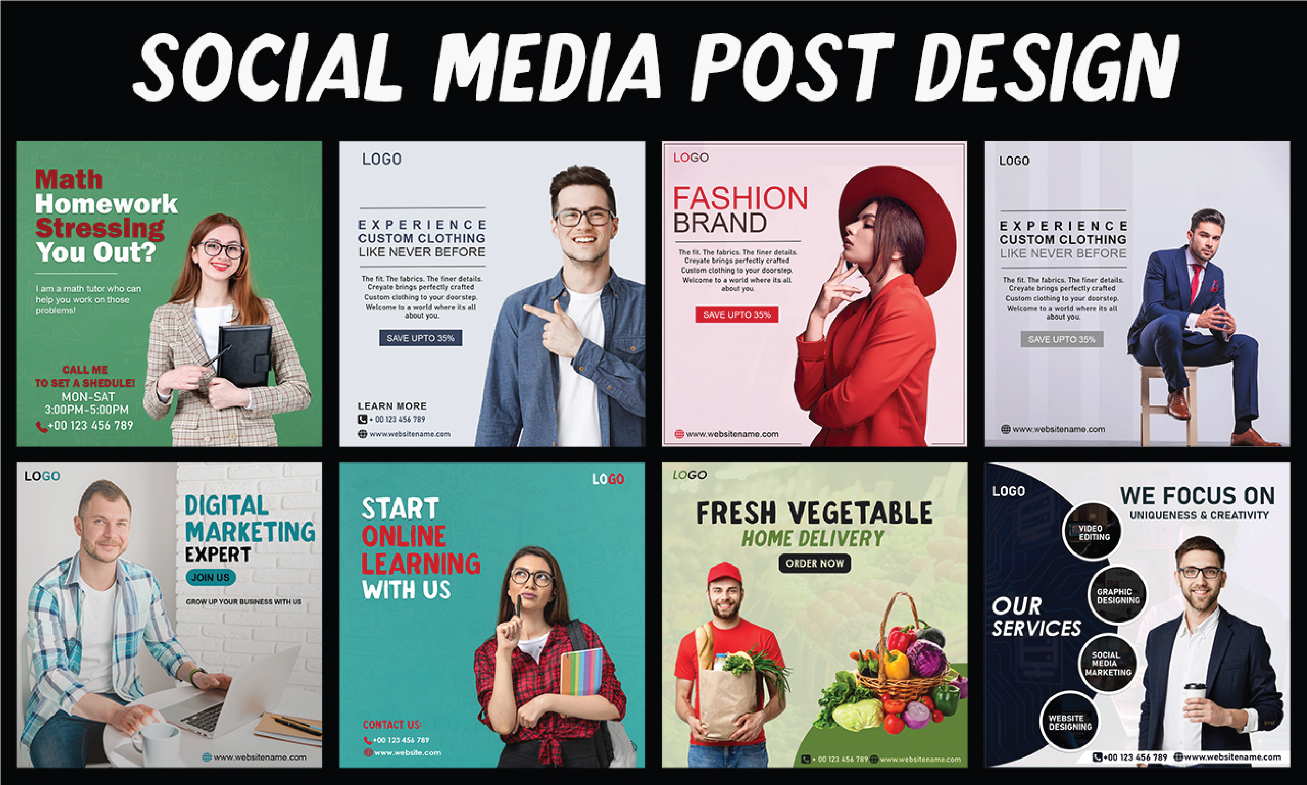 I will create attractive social media post designs for you
