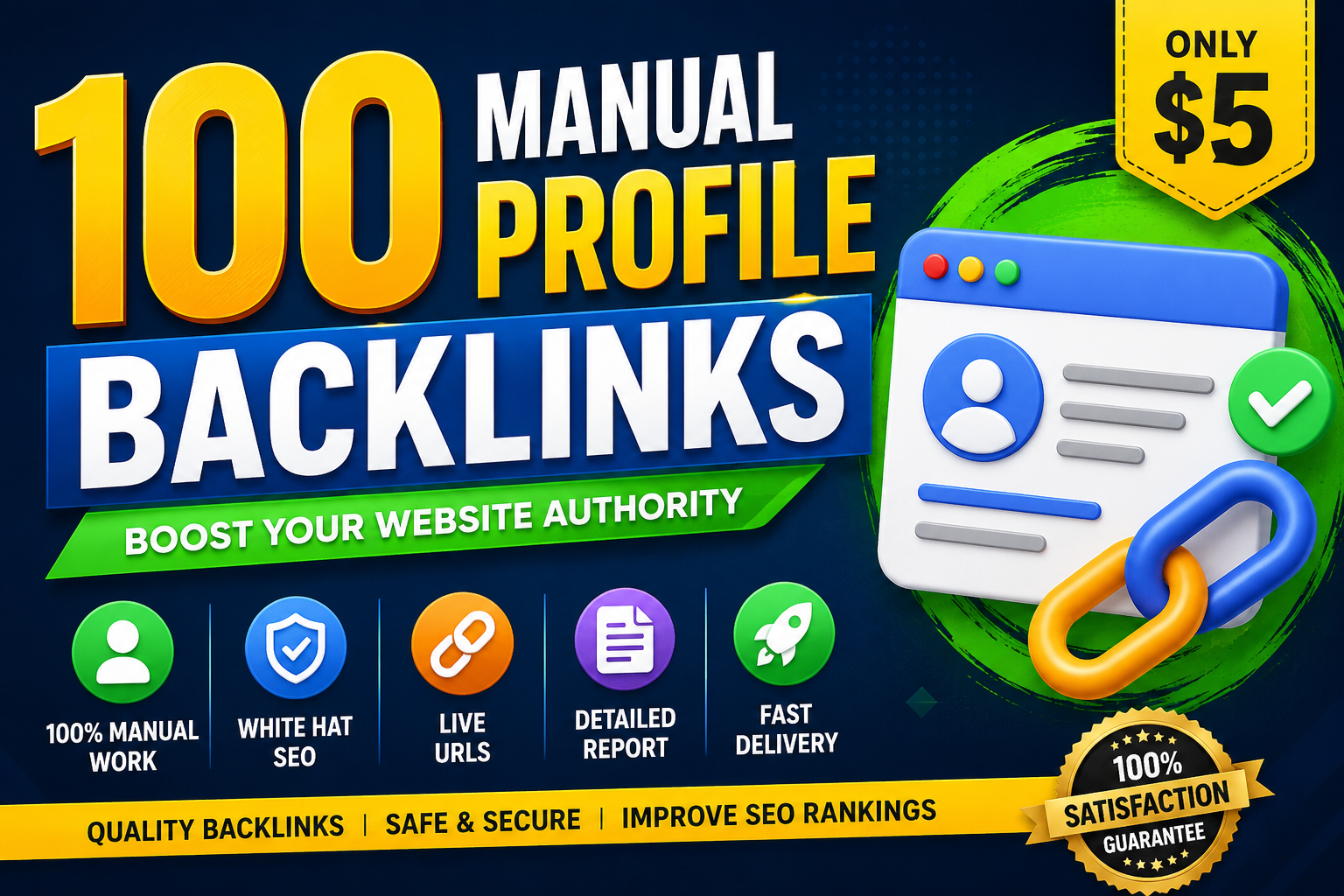 I Will Build 100 Manual Profile Backlinks for Your We...
