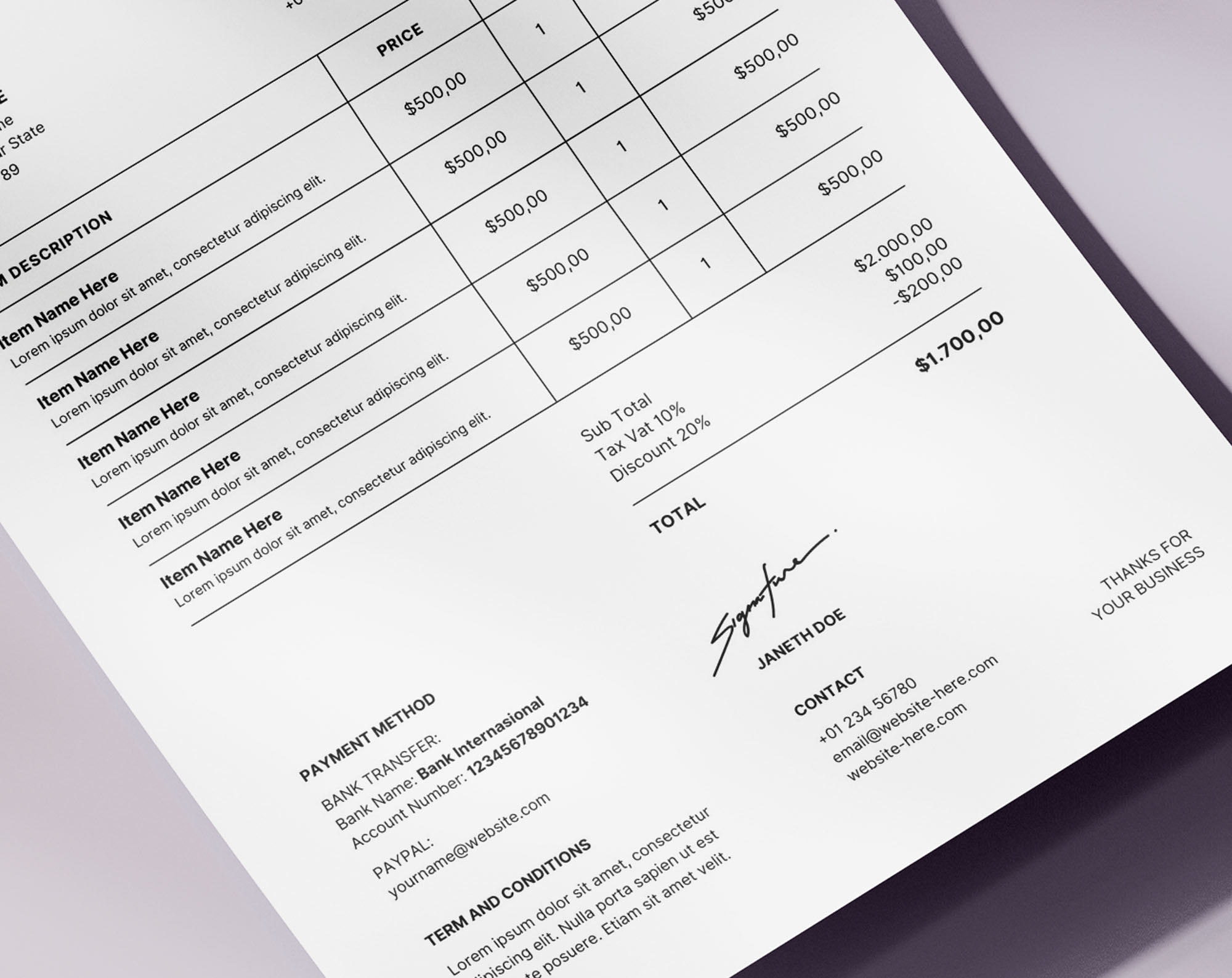I Will Design Invoice With Canva