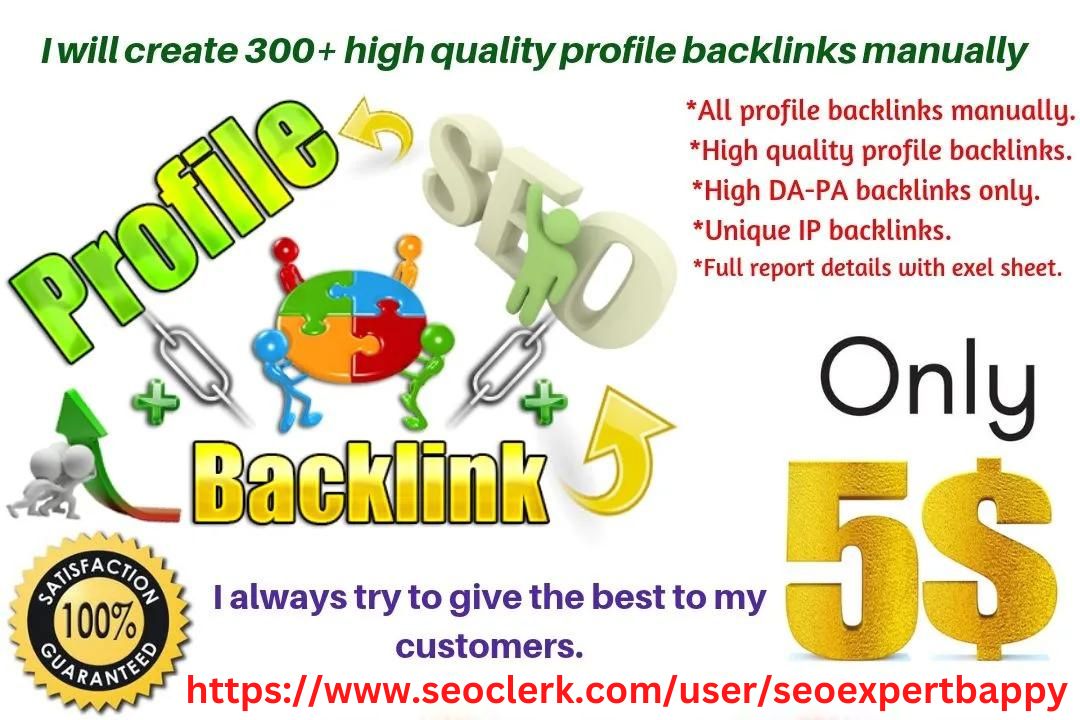 I will provide 500 plus high authority profile backlinks manually