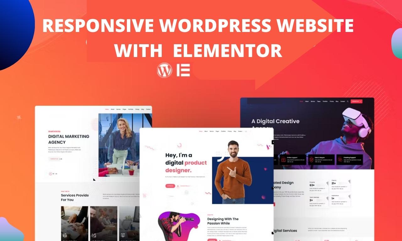 I will build a responsive WordPress website design & redesign with elementor pro 