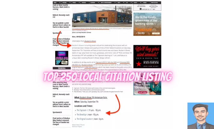 I will do top 100 local citations for any country