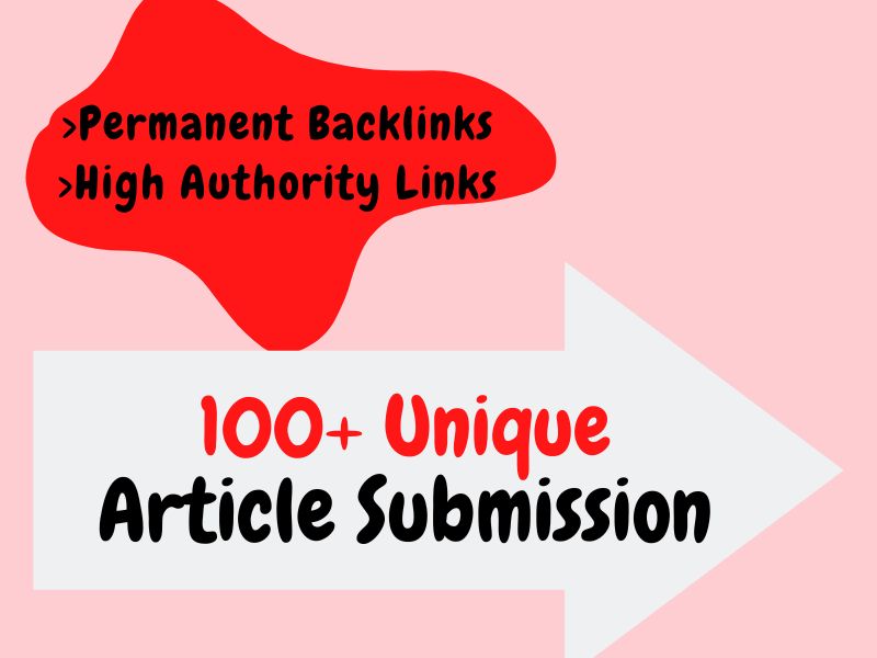 I will do Manually 100 Article Submission Backlinks with Images