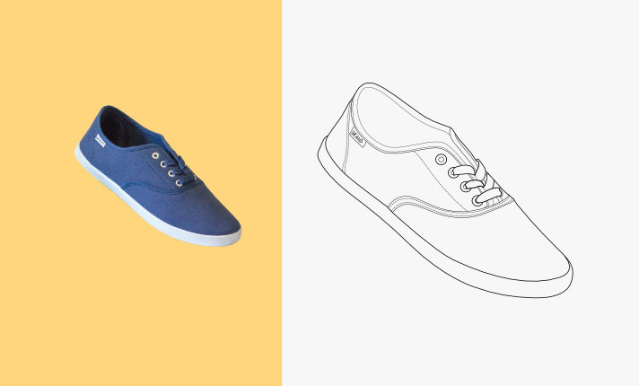 I will draw a detailed vector line art of your product