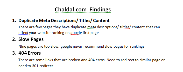 SEO Audit and Findings And Solution And SEO Ideas