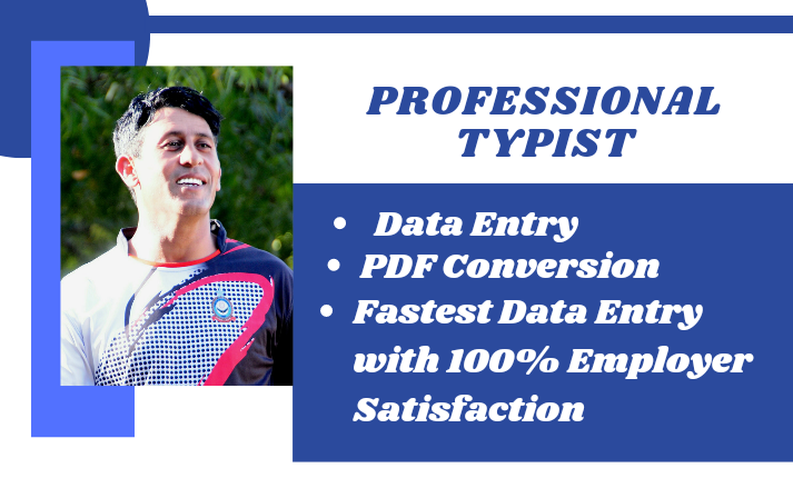 I will do Expert Data Entry Services 