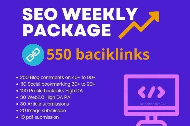 Weekly Ranking Booster Package, Do 550 Powerful SEO Backlinks Manually