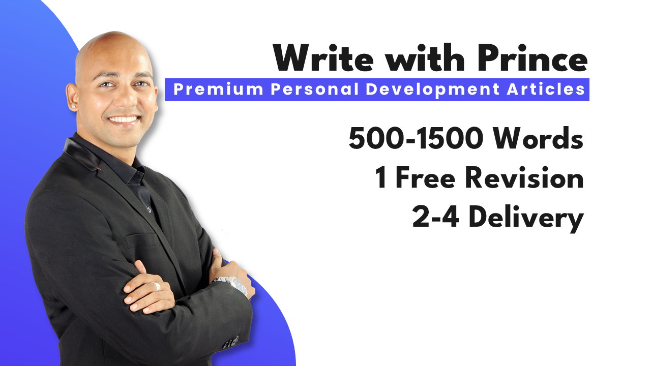 I will write any SEO optimized article in the self help and personal development areas