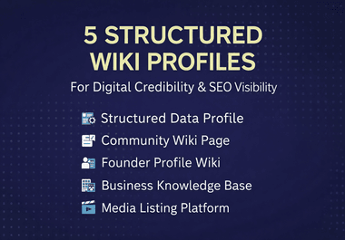 I will create 5 structured wiki profiles for entity-b...
