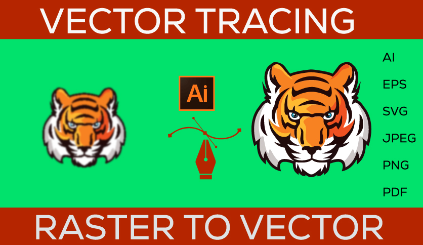 I will make image to vector, raster to vector, convert to ai, eps, svg, pdf
