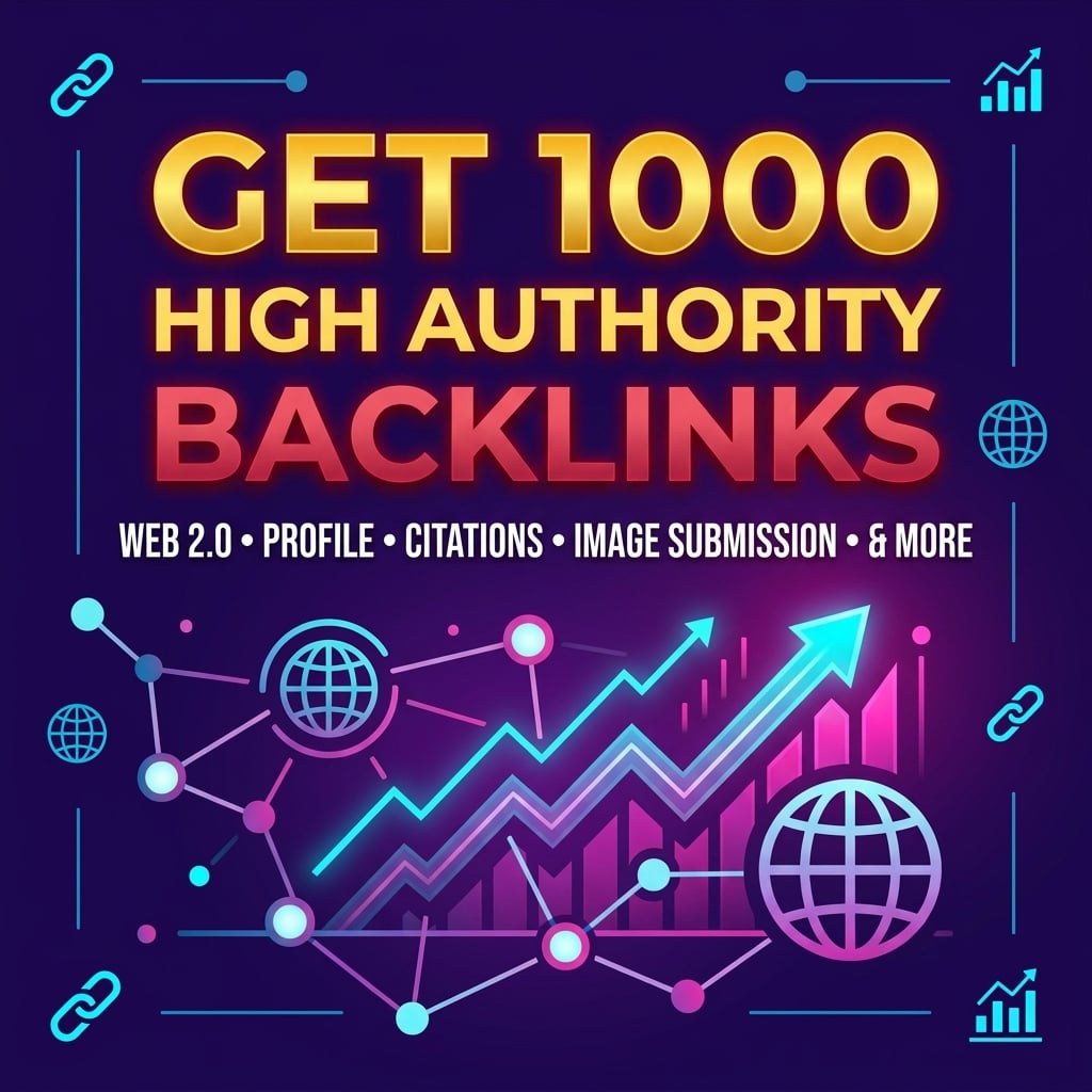 Get 1000 High Authority Backlinks, WEB 2.0, PROFILE, CITATIONS, IMAGE SUBMISSION & MORE