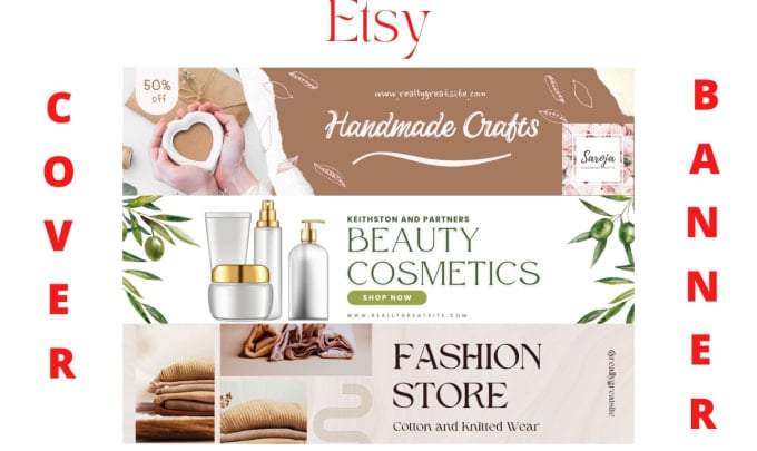 I will design your etsy shop banner, cover, or logo in 2 hour