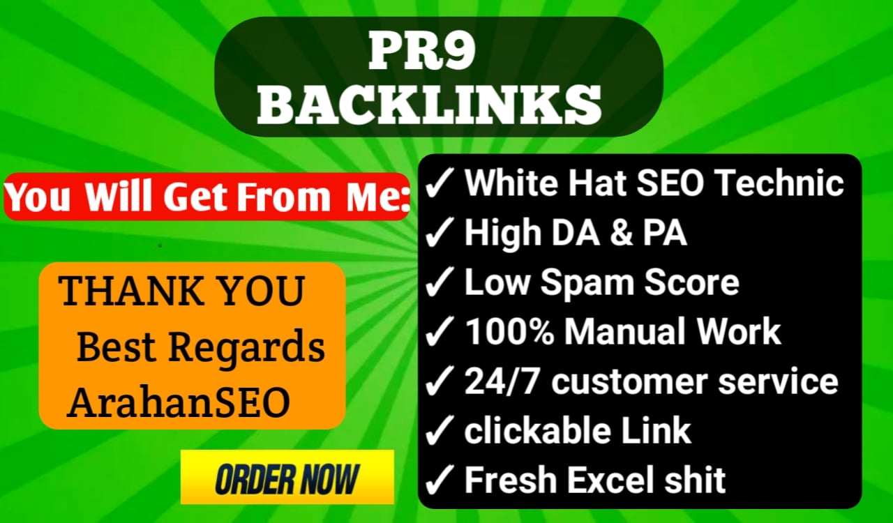 Get Update 2025 Manually 30 PR9 Backlinks DA90+ HQ SEO Backlinks