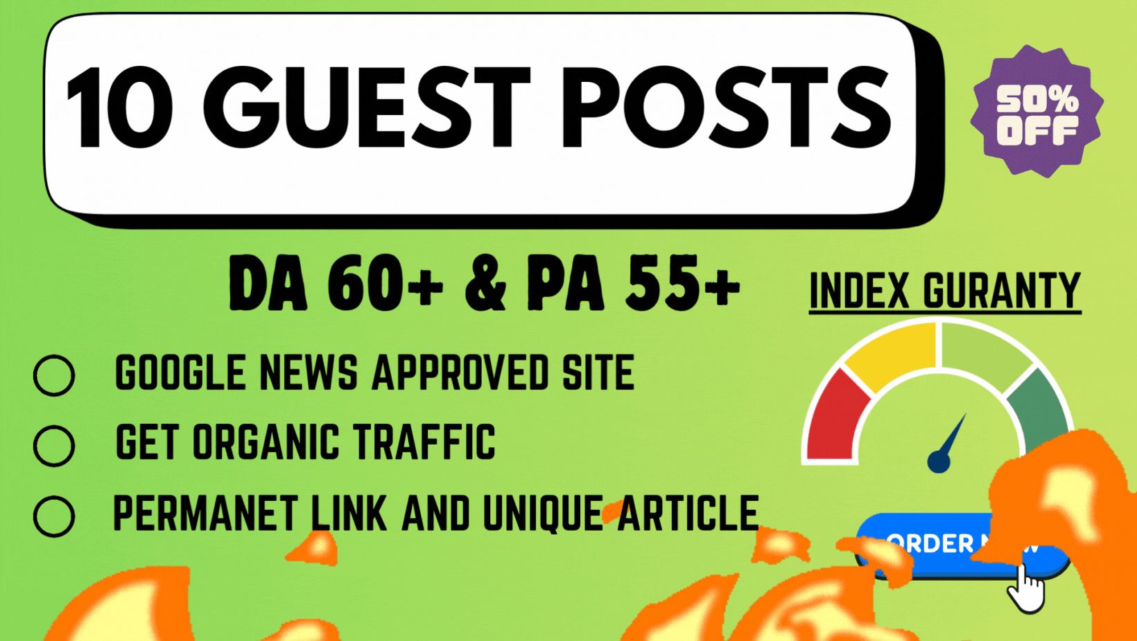 Get 10 Guest Posts on High DA Traffic Guest Posting websites to rank your website