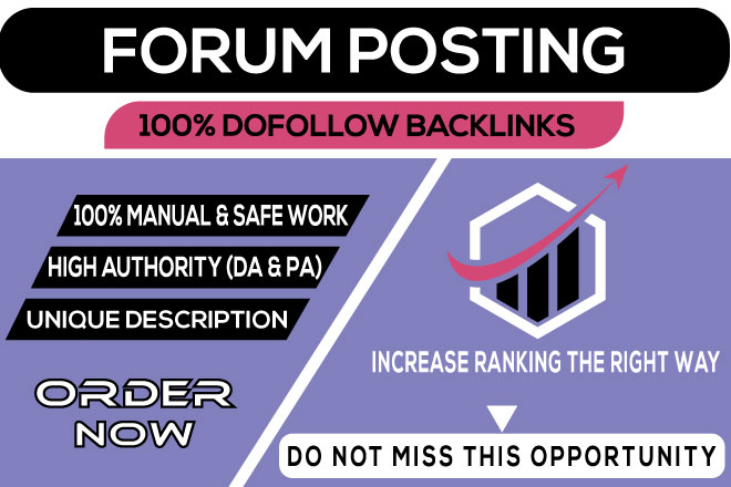 40 Do follow forum postings I will provide unique quality SEO backlinks