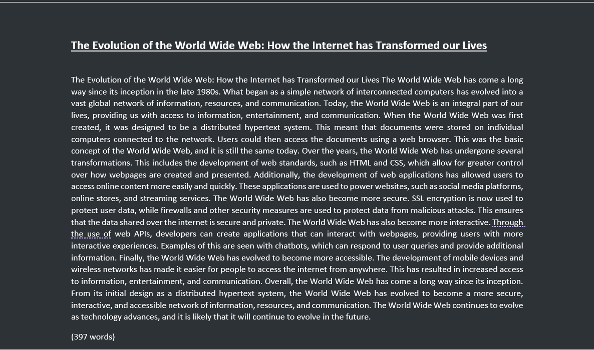 Plagiarism free. Genuine unique writing for all your needs