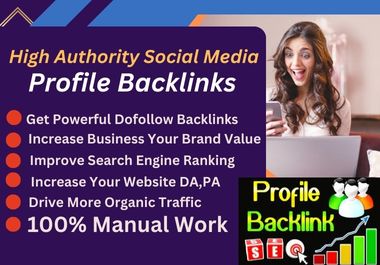 I will create high-quality 80-profile backlinks for business SEO ranking