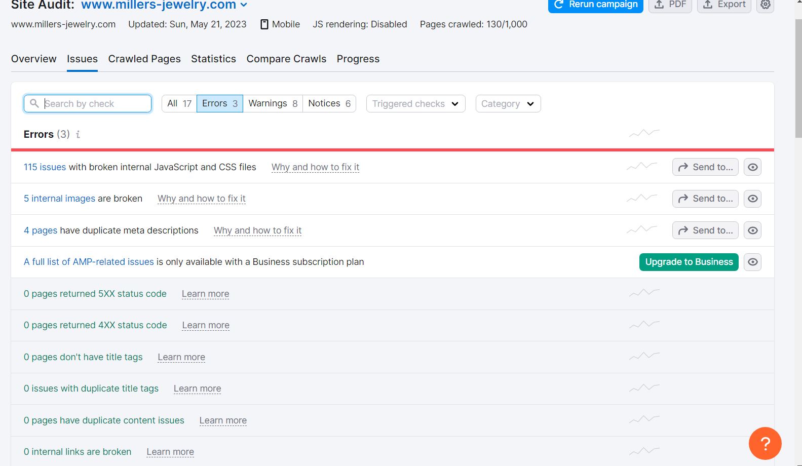 Get Semrush complete SEO Audit Report 