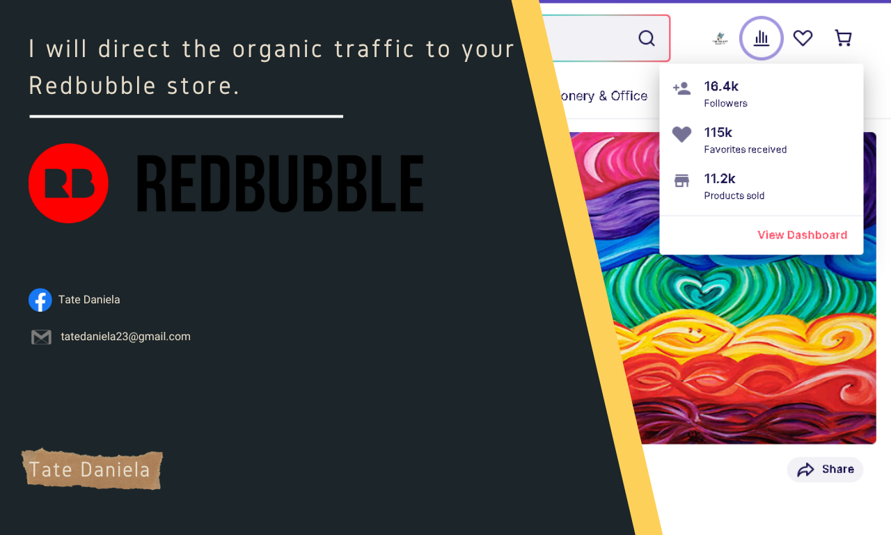 I will drive organic traffic to your Redbubble store ...